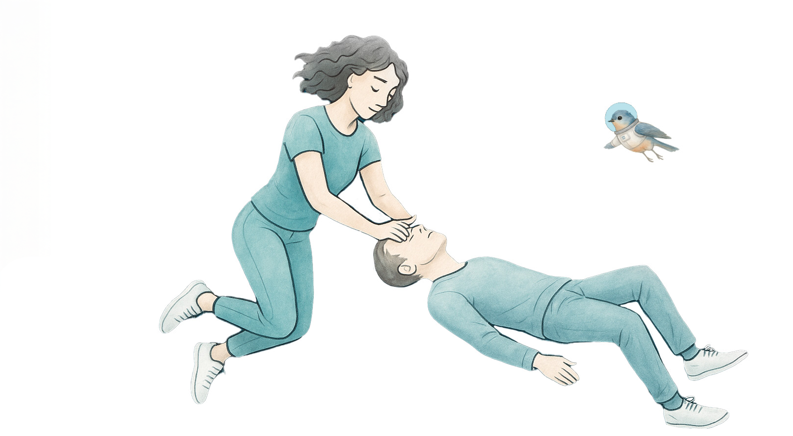 Floating chiropractic illustration