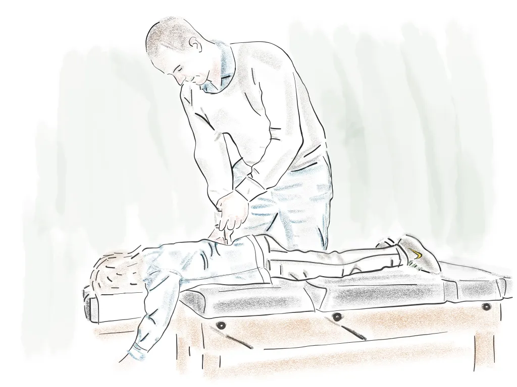 Provider working with patient